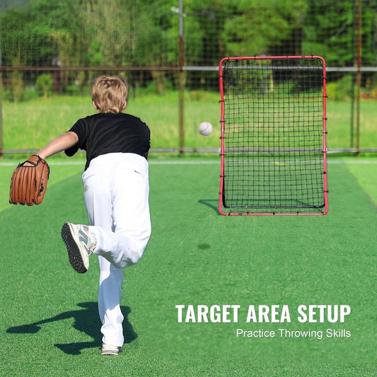 Adjustable Baseball & Softball Rebounder Net - 1.2 x 1.7 m Steel Frame