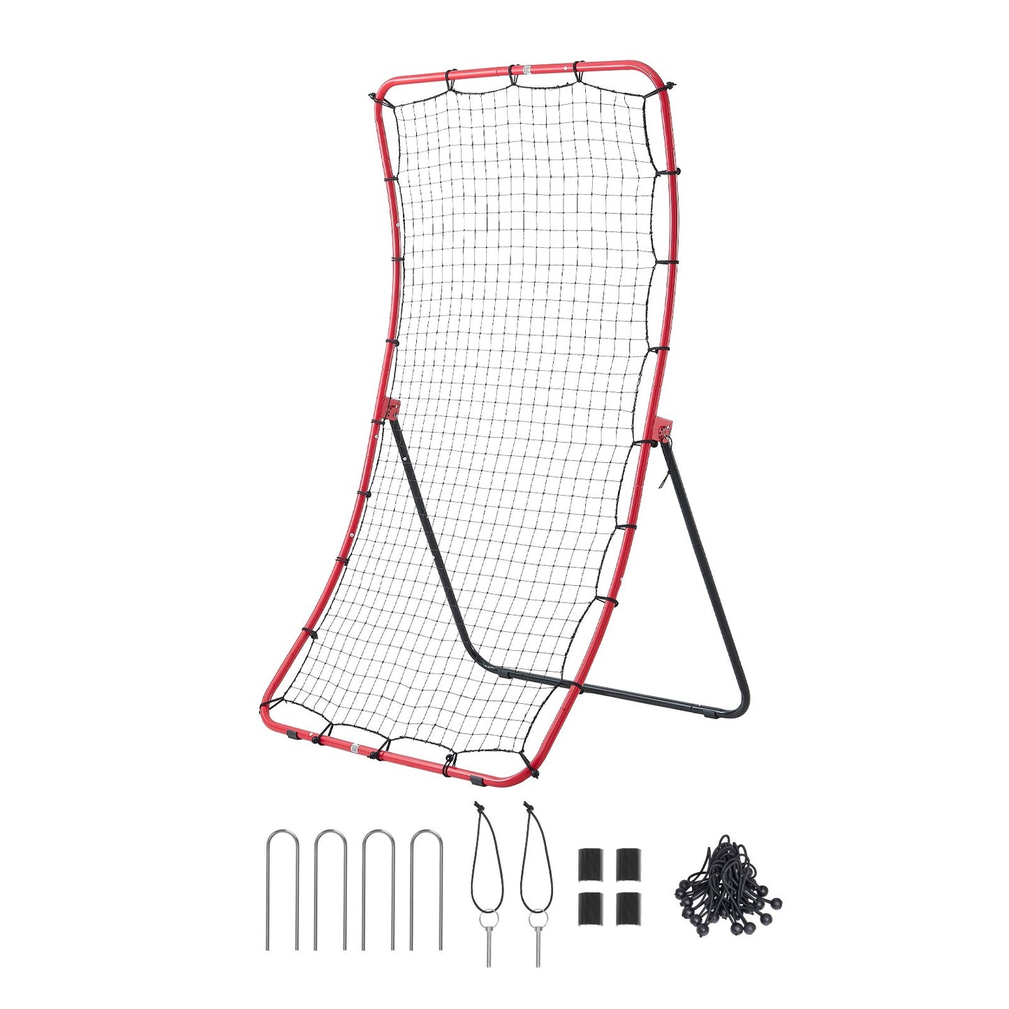 Baseball Softball Rebounder Net 1080 x 1740 mm Pitch Back Trainer, 5 Adjustable Angles, Heavy-duty Steel Frame, All Angle Bounce Back Net for Pitching & Fielding Training Aid, Return Practice