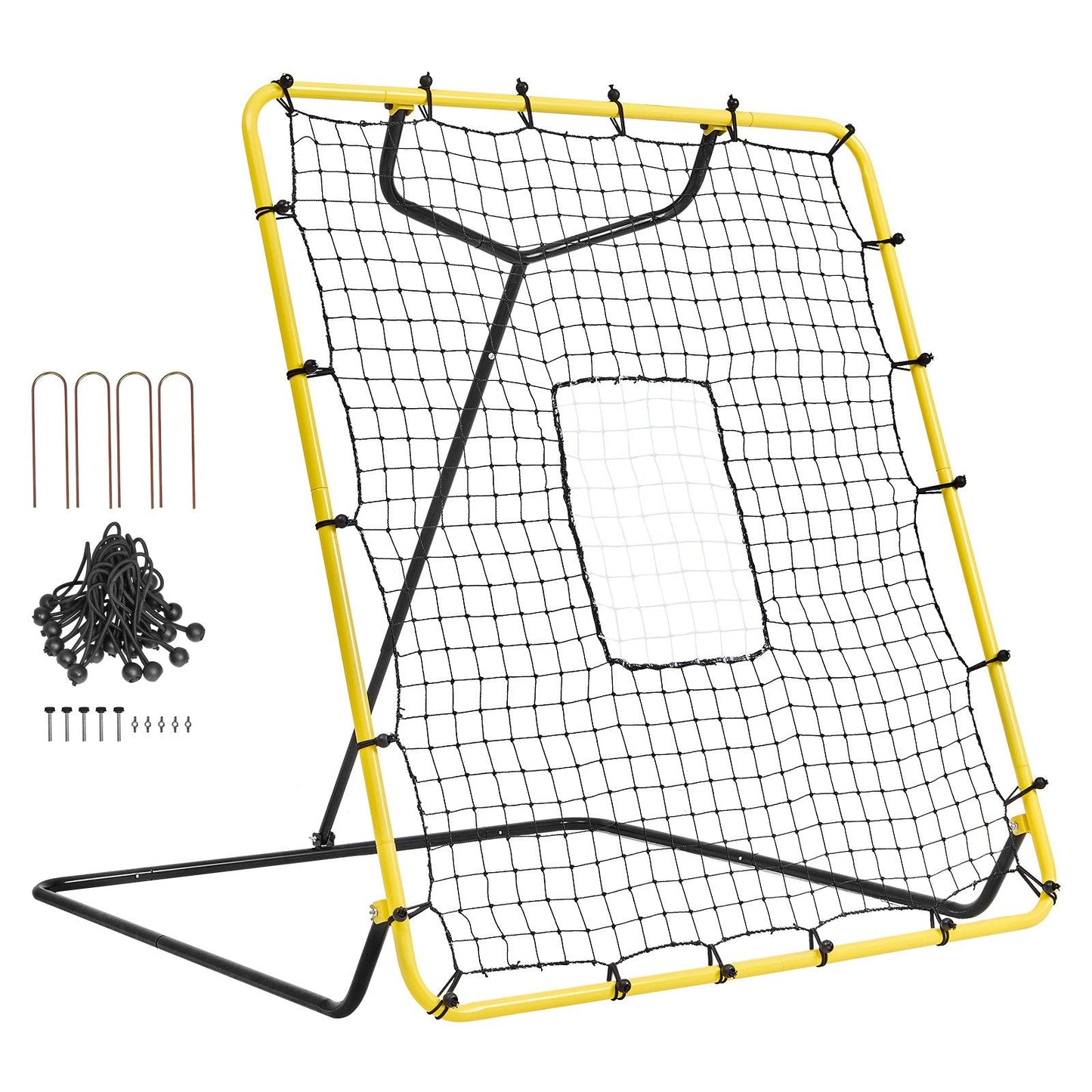 Adjustable Baseball & Softball Rebounder Net, 1.2x1.4m, Steel Frame, Portable