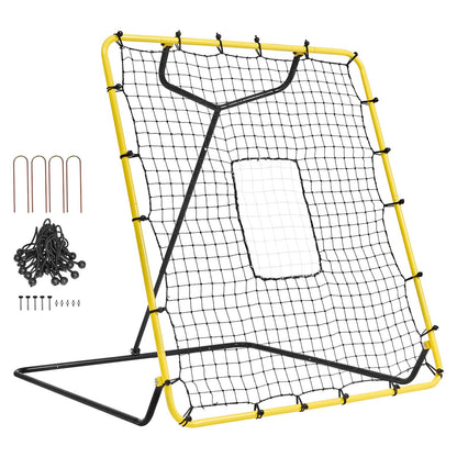 Adjustable Baseball & Softball Rebounder Net, 1.2x1.4m, Steel Frame, Portable