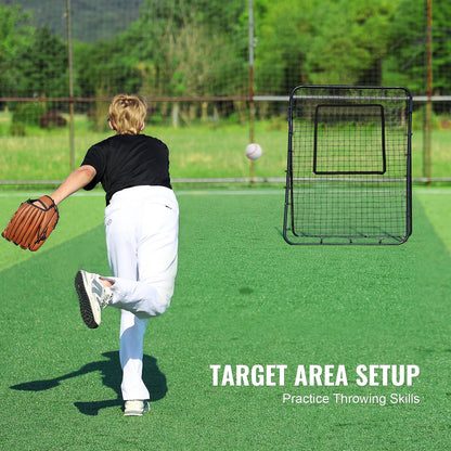 Adjustable Baseball & Softball Rebounder Net, 1.2 x 1.8 Meter, 7.14 kg Steel Frame