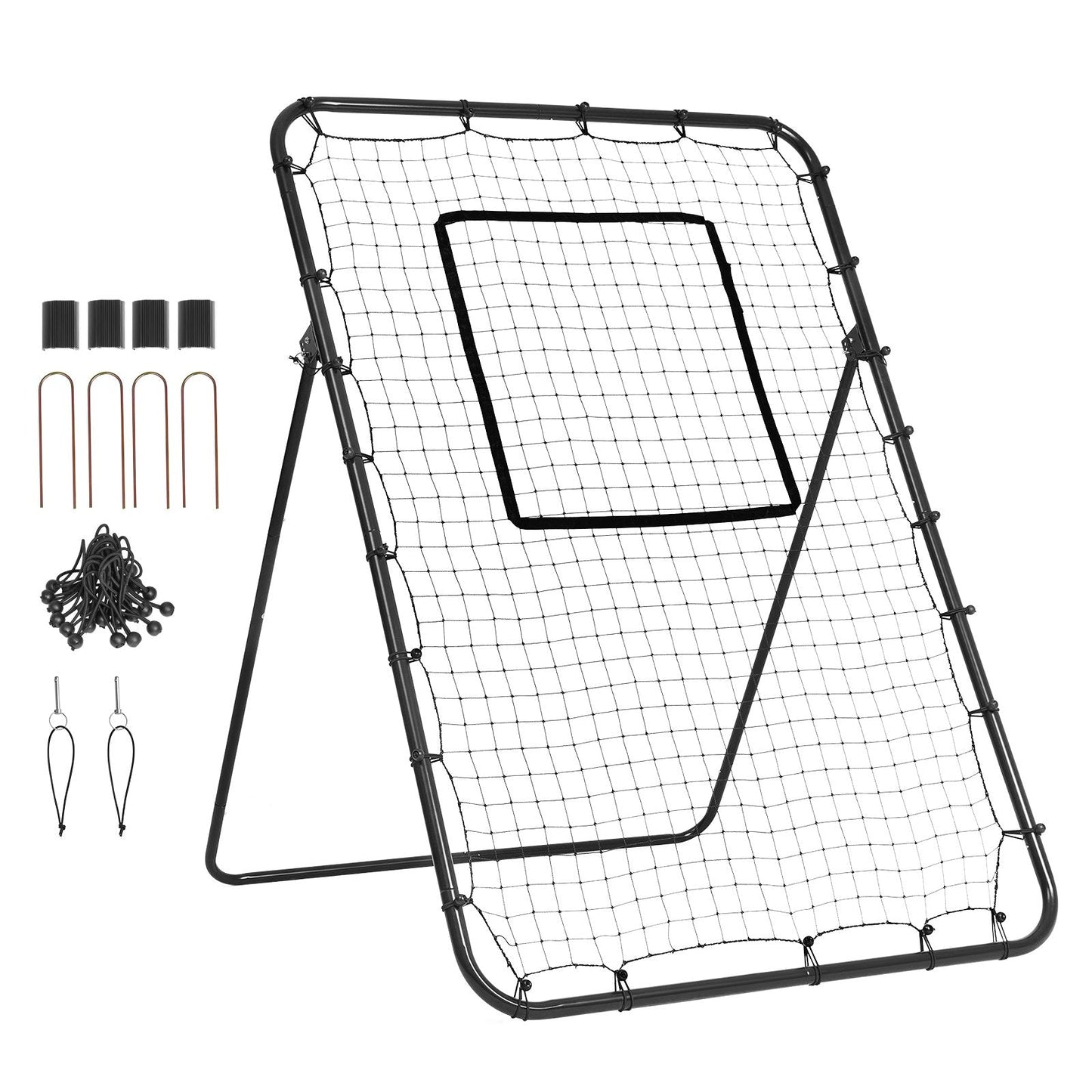 Adjustable Baseball & Softball Rebounder Net, 1.2 x 1.8 Meter, 7.14 kg Steel Frame