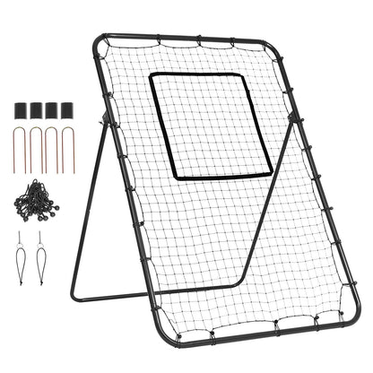 Adjustable Baseball & Softball Rebounder Net, 1.2 x 1.8 Meter, 7.14 kg Steel Frame