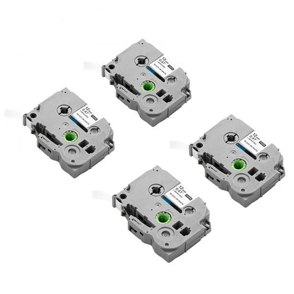Label Maker Tape 4 Pack 12 mm Black on White Label Maker Refills TZe-231