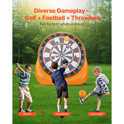VEVOR Inflatable Soccer Dart Board over 2 m with 4 Kick Balls 12 Tennis Pump
