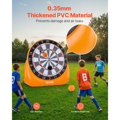 VEVOR Inflatable Soccer Dart Board over 2 m with 4 Kick Balls 12 Tennis Pump