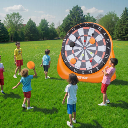 VEVOR Inflatable Soccer Dart Board over 2 m with 4 Kick Balls 12 Tennis Pump