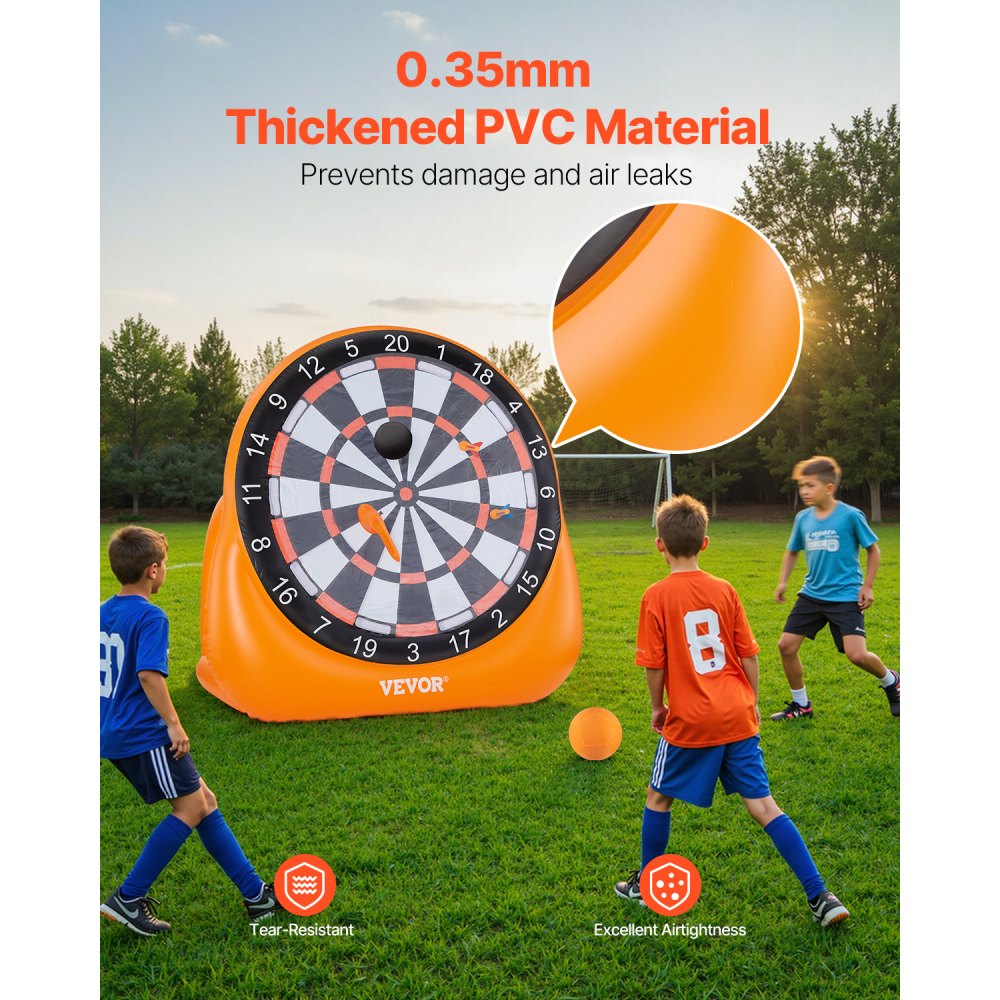 VEVOR Inflatable Soccer Dart Board over 2 m with 4 Kick Ball 6 Darts 6 Axe Pump