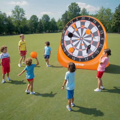 VEVOR Inflatable Soccer Dart Board over 2 m with 4 Kick Ball 6 Darts 6 Axe Pump