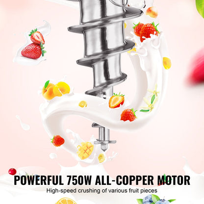 750W Stainless Steel Ice Cream Mixer, High-Speed, Portable, Easy to Clean