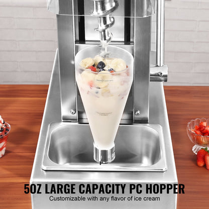 750W Stainless Steel Ice Cream Mixer, High-Speed, Portable, Easy to Clean