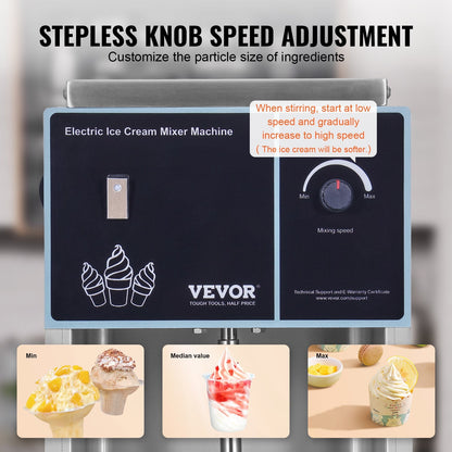 400W Stainless Steel Ice Cream Blender with High-Speed Mixing, 10 kg