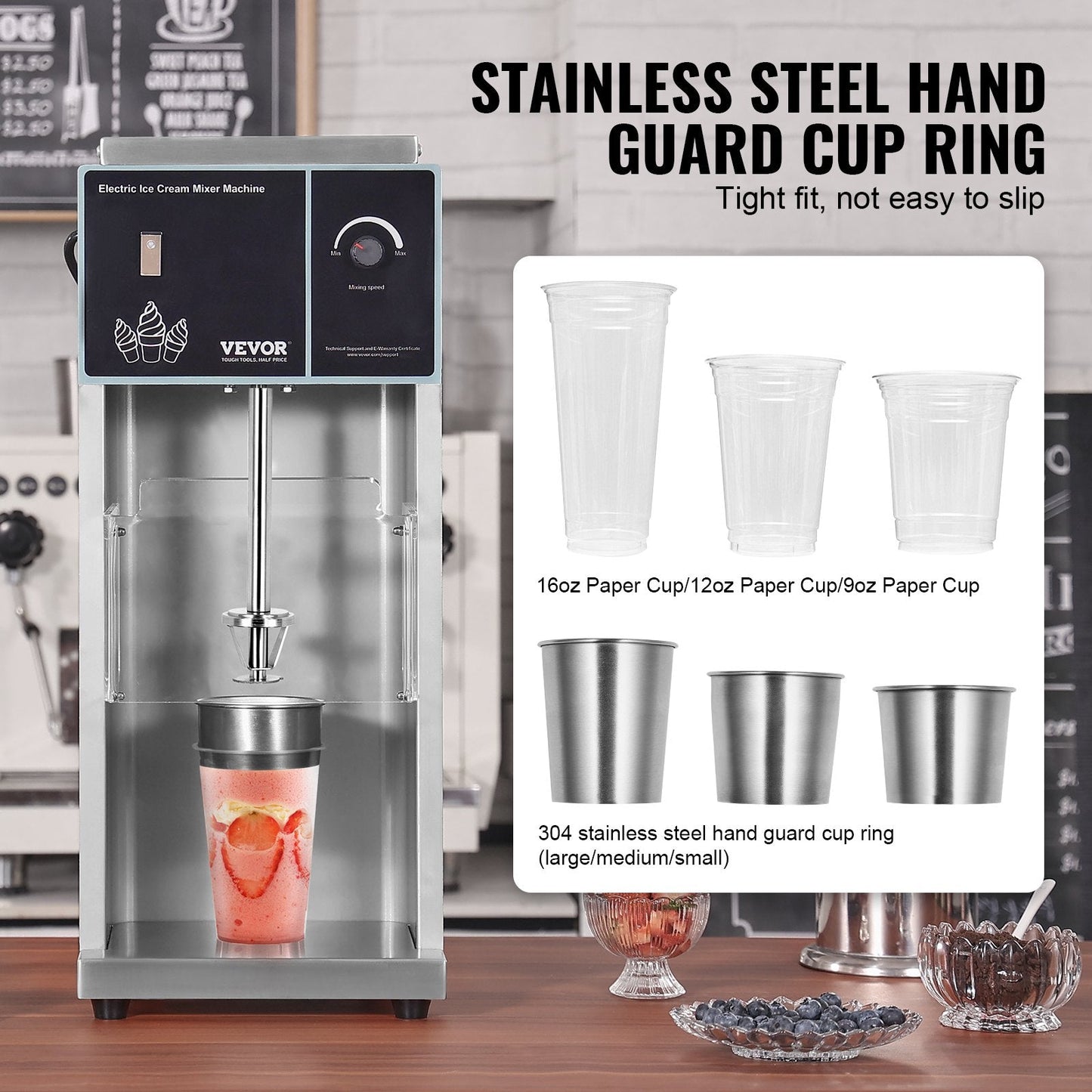 400W Stainless Steel Ice Cream Blender with High-Speed Mixing, 10 kg