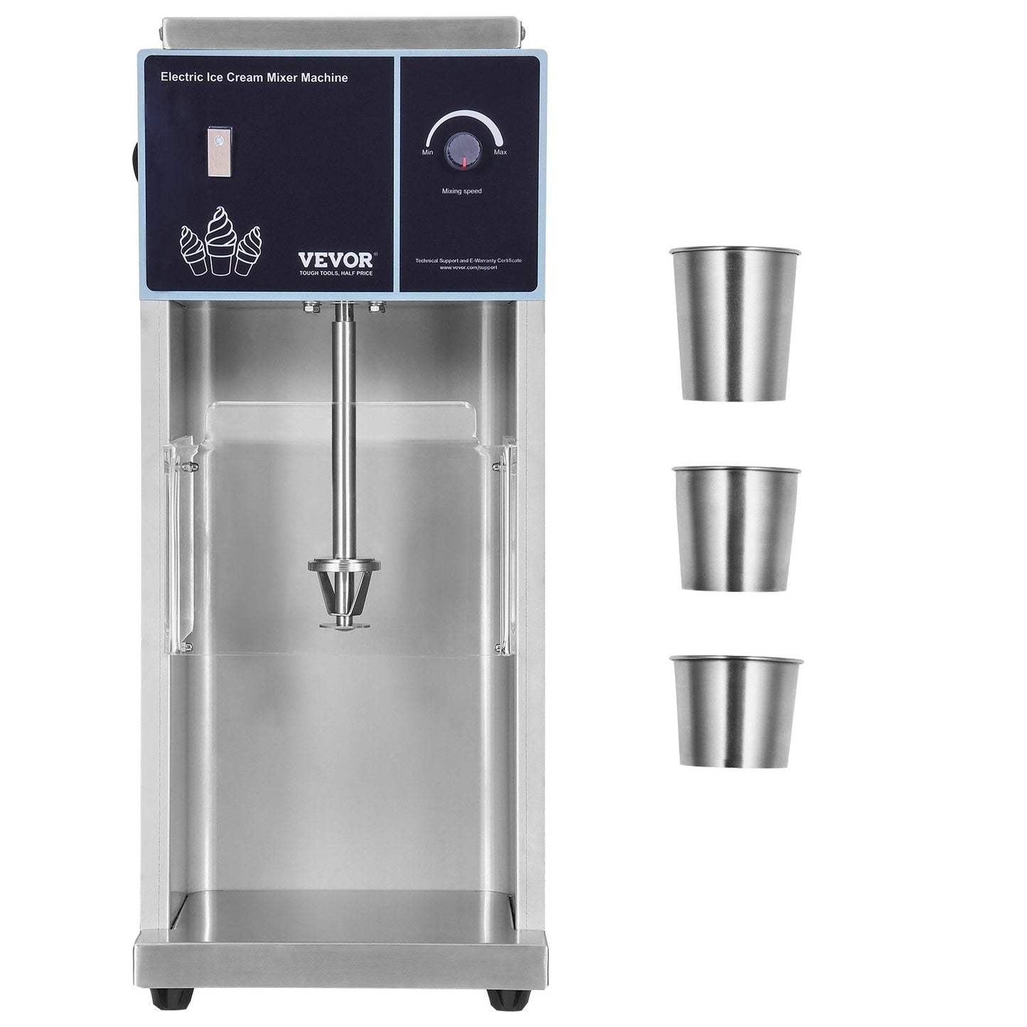 400W Stainless Steel Ice Cream Blender with High-Speed Mixing, 10 kg
