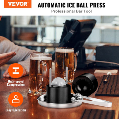 Premium 6cm Ice Ball Maker Kit with Tongs & Tray for Whiskey & Cocktails