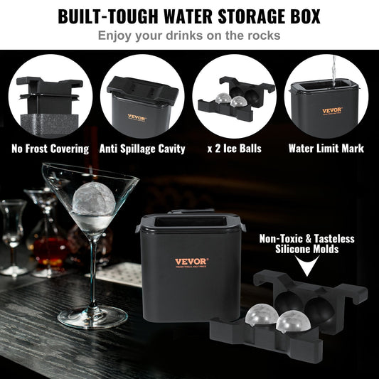 Crystal Clear 6 cm Ice Sphere Maker with Storage Bag and Clamp for Drinks