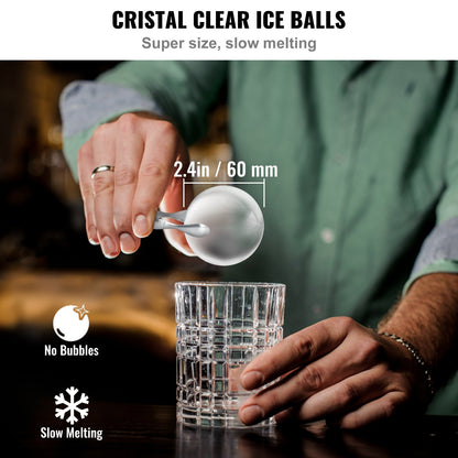 VEVOR Ice Ball Maker, Crystal Clear Ice Ball Maker 2.36inch Ice Sphere with Storage