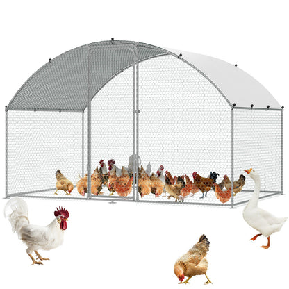 VEVOR Chicken Coop, 9.8x6.5x6.5ft Walk-in Large Metal Chicken Run for Yard with
