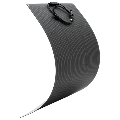 Flexible Solar Panel, 100W Semi-Flexible Bendable Monocrystalline Solar Panel, 23% Efficiency Mono Off-Grid Charger with MC4 Output, IP67 Waterproof for Marine RV Car Cabin Curved Surfaces