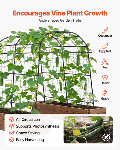 Cucumber Trellis, U-Shape Garden Trellises for Raised Bed, Metal Arch Plant Support for Vine, Climbing Plants Outdoor, Peas, Beans, Zucchini, Tomato, Squash, Flower (1800 x 1120 x 2108 mm)