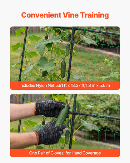 Cucumber Trellis, U-Shape Garden Trellises for Raised Bed, Metal Arch Plant Support for Vine, Climbing Plants Outdoor, Peas, Beans, Zucchini, Tomato, Squash, Flower (1800 x 1120 x 2108 mm)