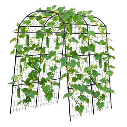 Cucumber Trellis, U-Shape Garden Trellises for Raised Bed, Metal Arch Plant Support for Vine, Climbing Plants Outdoor, Peas, Beans, Zucchini, Tomato, Squash, Flower (1800 x 1120 x 2108 mm)