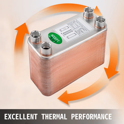 Compact 19.4cm x 7.2cm 60-Plate Stainless Steel Heat Exchanger for Heating