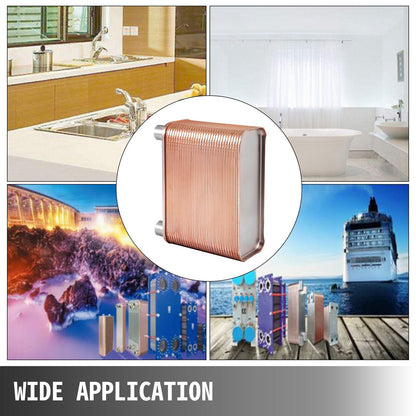 Compact 19.4cm x 7.2cm 60-Plate Stainless Steel Heat Exchanger for Heating