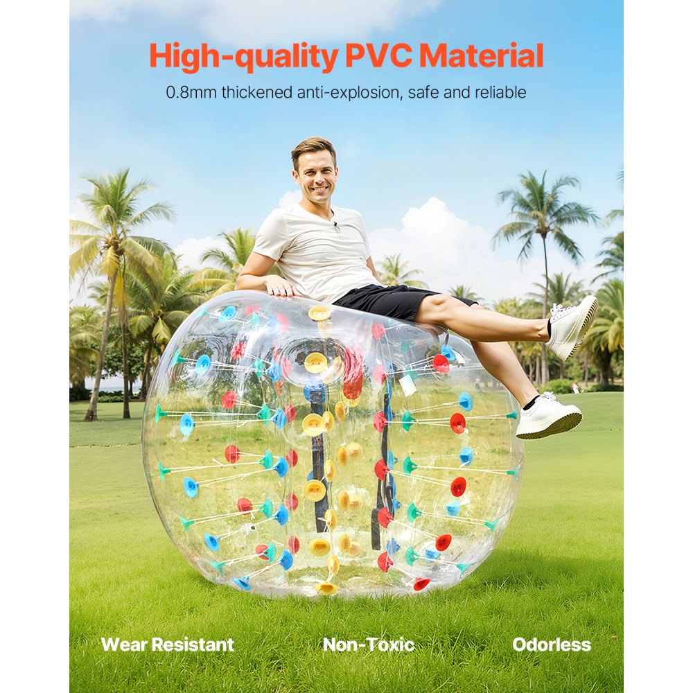 VEVOR 5FT/1.5M Inflatable Bumper Balls PVC Body Sumo Zorb Ball Outdoor Game