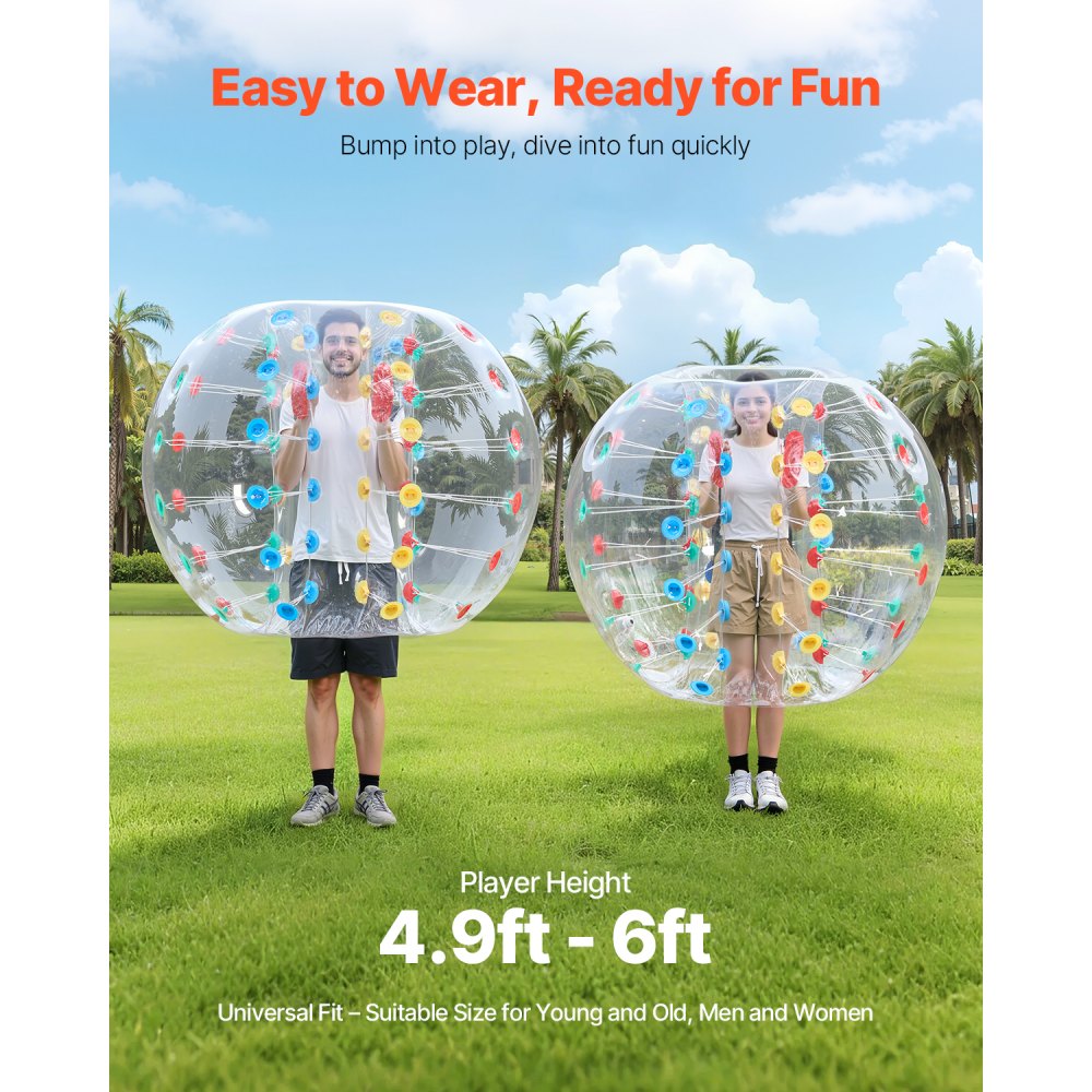 VEVOR 5FT/1.5M Inflatable Bumper Balls PVC Body Sumo Zorb Ball Outdoor Game