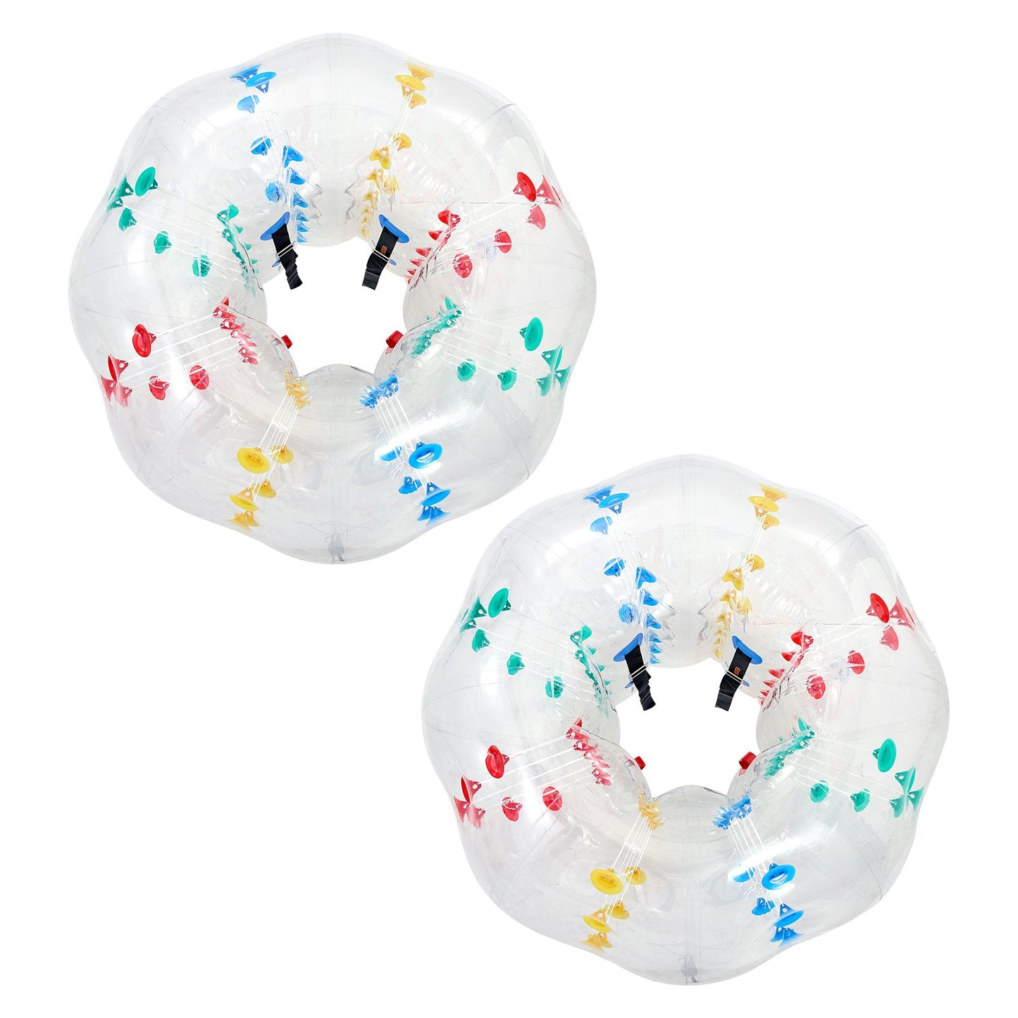 2-Pack Inflatable Bumper Balls 5FT Human Bubble for Adult Transparent, for Backyard, Camping, Picnic, Park, Lawn, and Outdoor Team Gameplay, Thickened PVC Material, Sumo Hamster Ball with Handle