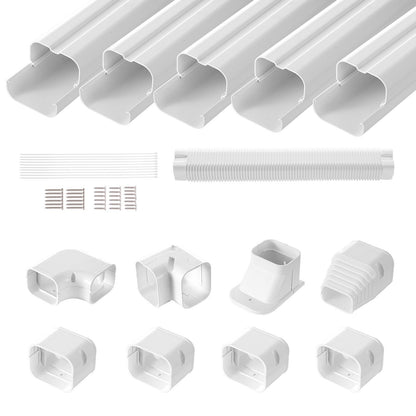 VEVOR Mini Split Line Set Cover 76.2mm W 3110mm L, PVC Decorative Pipe Line Cover