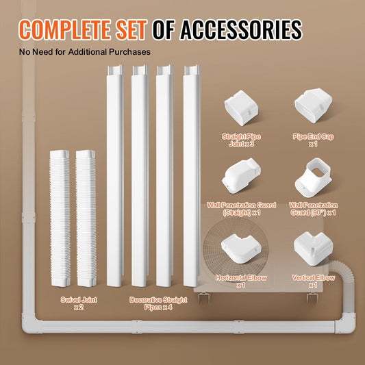 Decorative PVC Line Set Cover for Mini Split Air Conditioner, 5.35m Length
