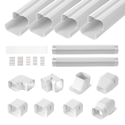 VEVOR Mini Split Line Set Cover 76.2mm W 5350mm L, PVC Decorative Pipe Line Cover
