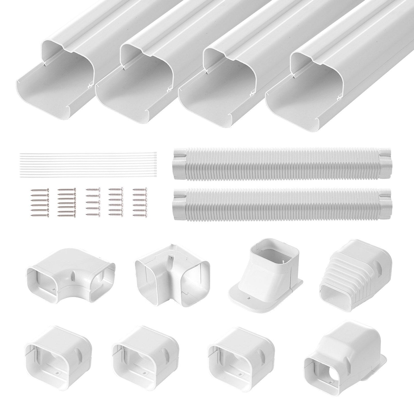 Decorative PVC Line Set Cover for Mini Split Air Conditioner, 5.35m Length