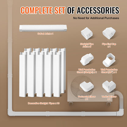 Mini Split Line Set Cover, 76mm W x 5.4m L, PVC Decorative Pipe Cover, White
