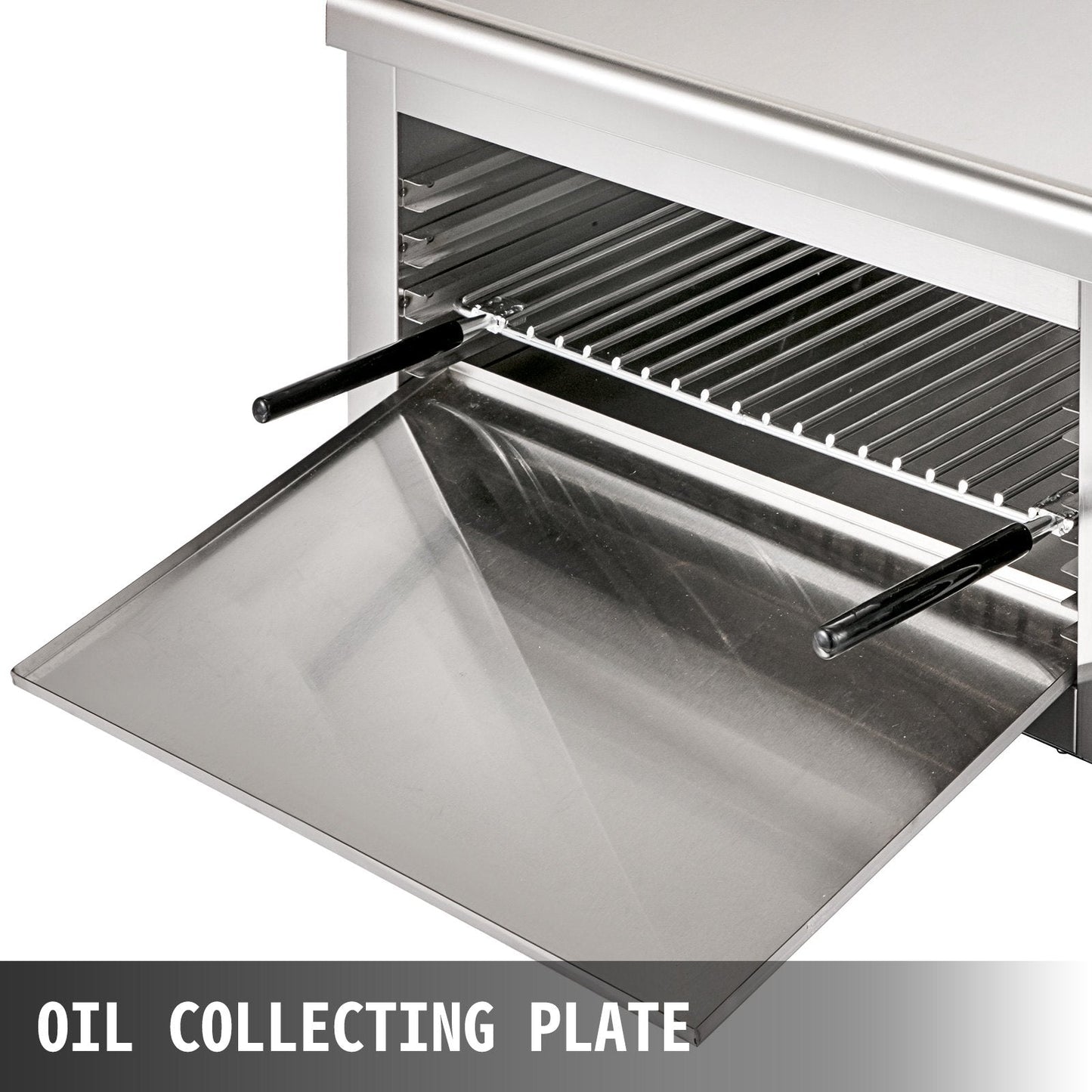 Electric Wall-Mounted Salamander Grill, Adjustable Grid, 2000W, Stainless Steel