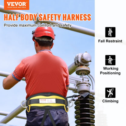 Adjustable Safety Harness for Climbing, Padded Waist & Leg, 154 kg Capacity