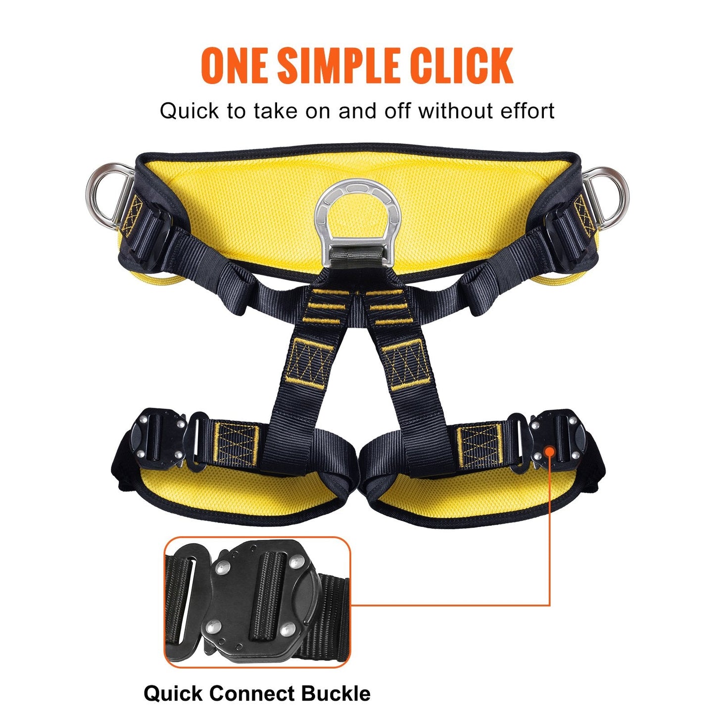 Adjustable Safety Harness for Climbing, Padded Waist & Leg, 154 kg Capacity