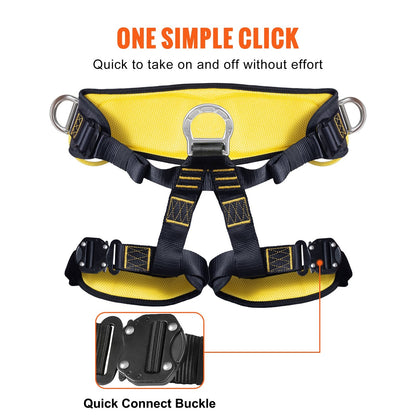 Adjustable Safety Harness for Climbing, Padded Waist & Leg, 154 kg Capacity