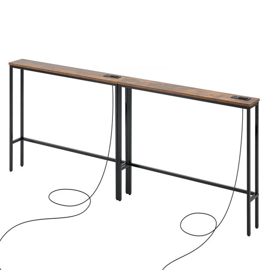 VEVOR Narrow Console Sofa Table Couch Table 2 Pieces for Entryway & Living Room