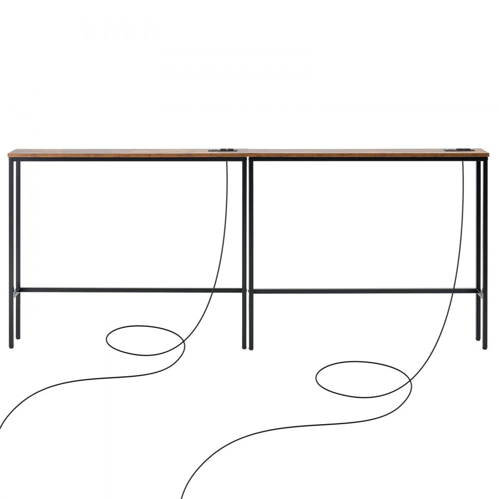 VEVOR Narrow Console Sofa Table Couch Table 2 Pieces for Entryway & Living Room