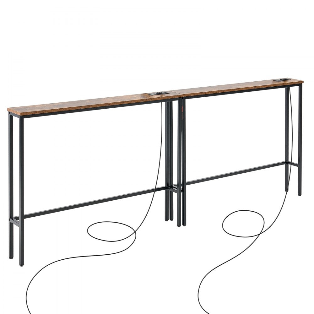 VEVOR Narrow Console Sofa Table Couch Table 2 Pieces for Entryway & Living Room