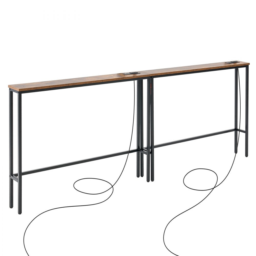 VEVOR Narrow Console Sofa Table Couch Table 2 Pieces for Entryway & Living Room