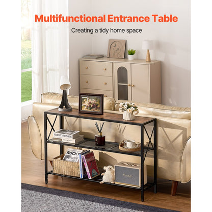 VEVOR Narrow Console Sofa Table Couch Table 3-Tier for Entryway & Living Room, 1060 x 295 x 735 mm