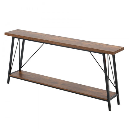 VEVOR Narrow Console Sofa Table Couch Table 2-Tier for Entryway & Living Room, 1800 x 300 x 800 mm