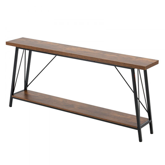 VEVOR Narrow Console Sofa Table Couch Table 2-Tier for Entryway & Living Room, 1800 x 300 x 800 mm