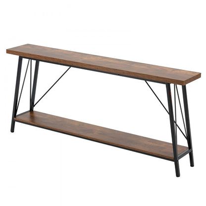 VEVOR Narrow Console Sofa Table Couch Table 2-Tier for Entryway & Living Room, 1800 x 300 x 800 mm