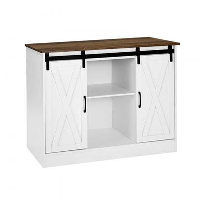 VEVOR Coffee Bar Cabinet 3-Tier Coffee Bar Table with Barn Doors for Living Room