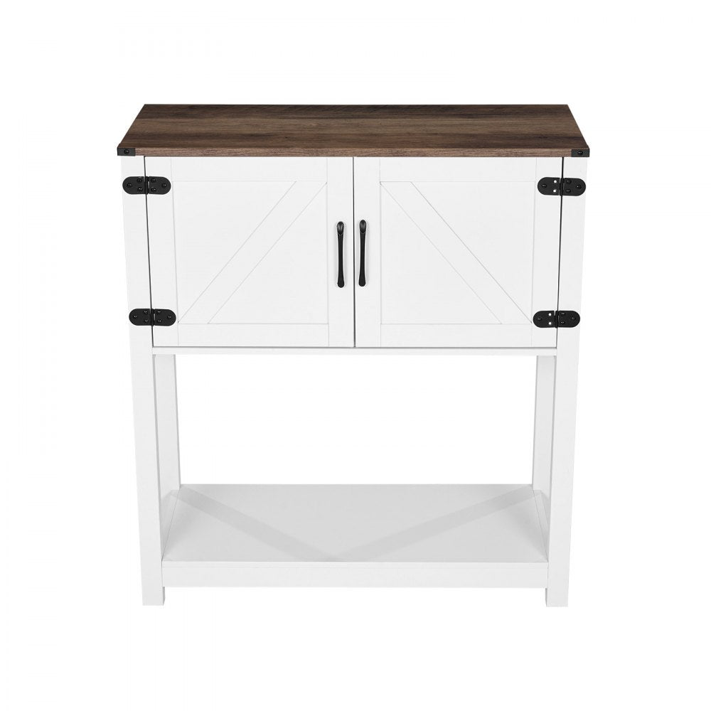 VEVOR Coffee Bar Cabinet 3-Tier Coffee Bar Table with Magnet Doors Brown White